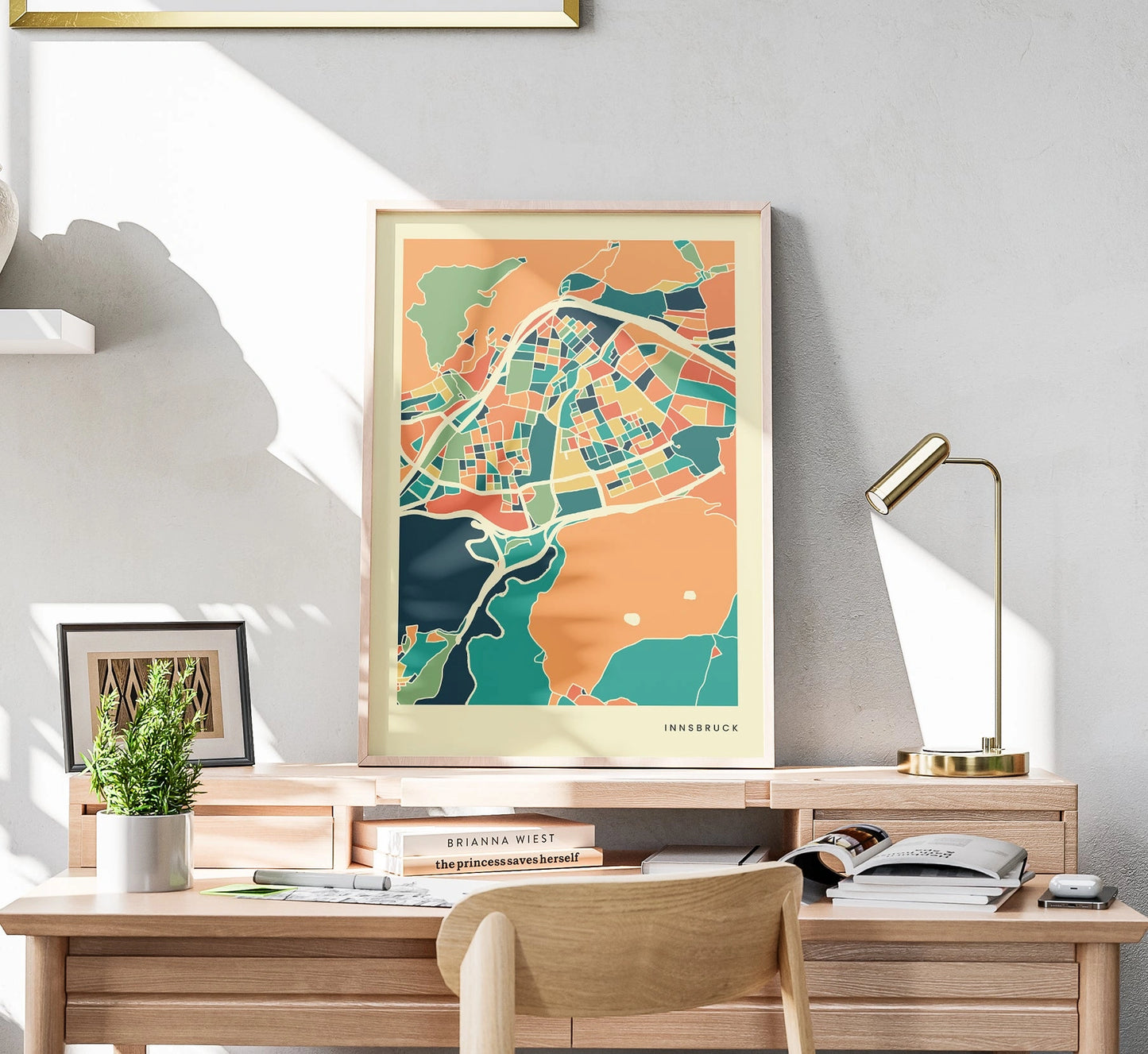 Innsbruck Stadtkarte Poster – Polychroma Modern Art Print