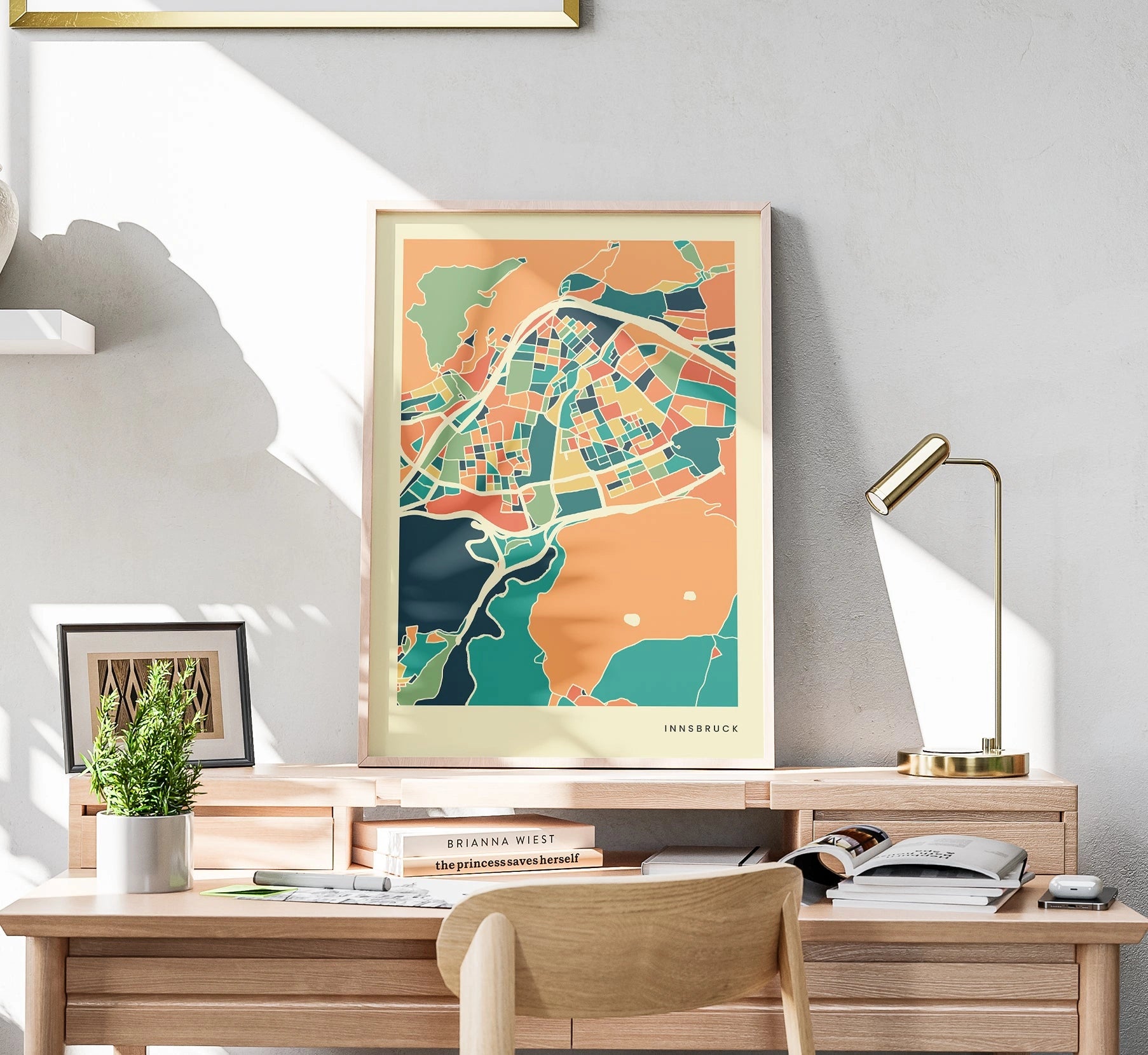 Innsbruck Stadtkarte Poster – Polychroma Modern Art Print