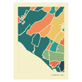Canggu Bali Stadtkarte Poster – Polychroma Modern Art Print