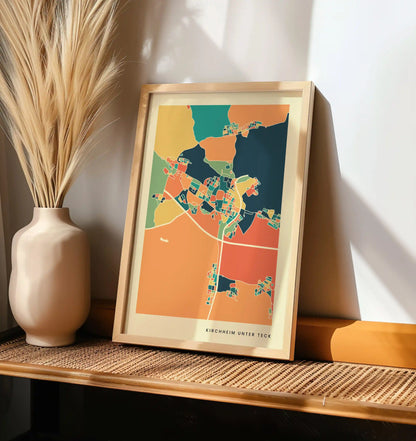 Kirchheim unter Teck Stadtkarte Poster – Polychroma Modern Art Print