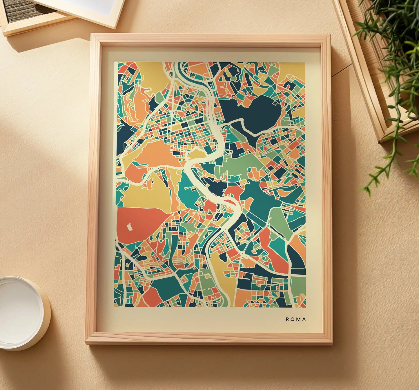 Roma Stadtkarte Poster – Polychroma Modern Art Print