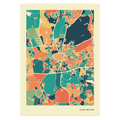 Dortmund Stadtkarte Poster – Polychroma Modern Art Print