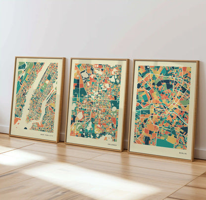 Orlando Stadtkarte Poster – Polychroma Modern Art Print