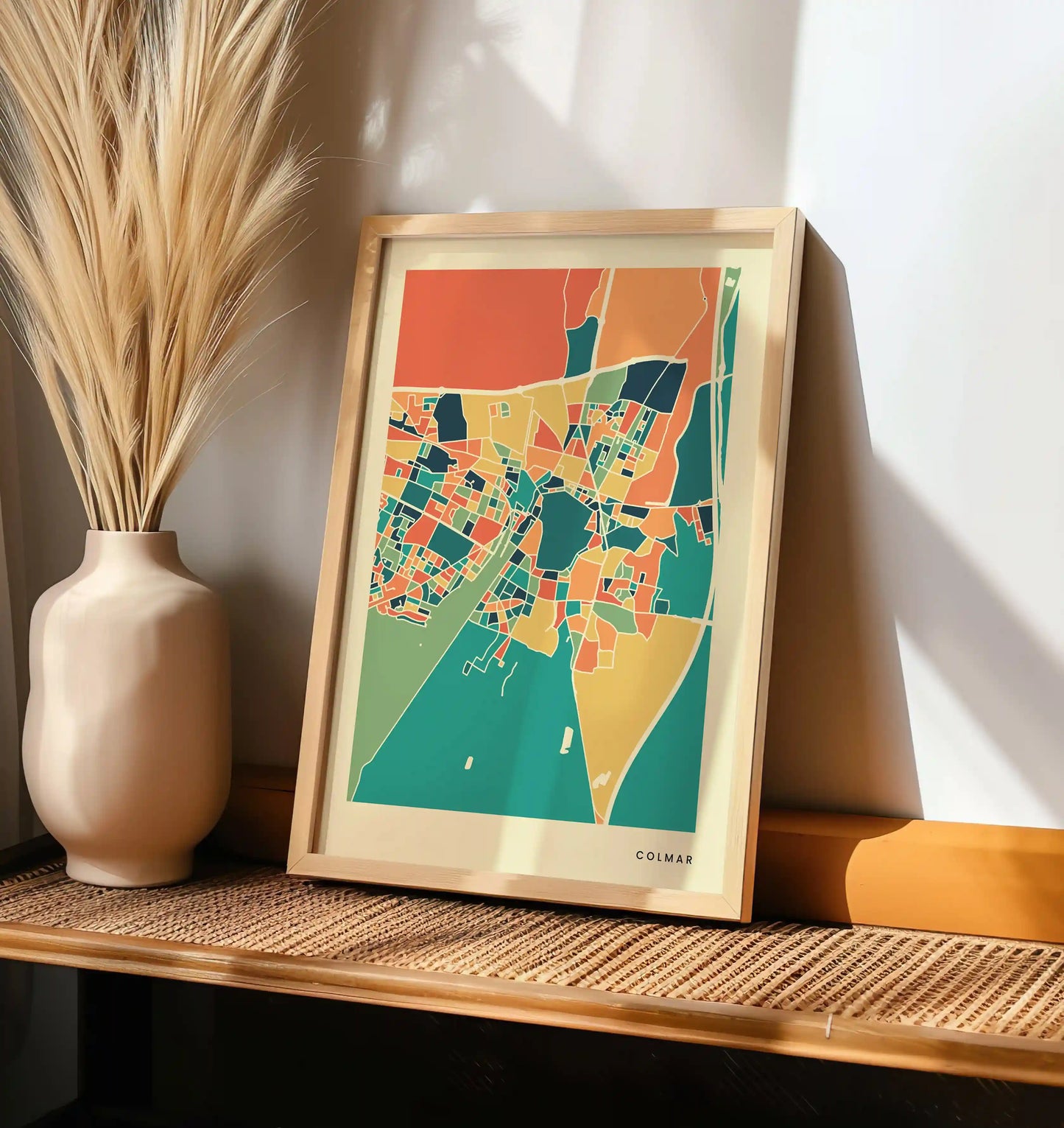 Colmar Stadtkarte Poster – Polychroma Modern Art Print