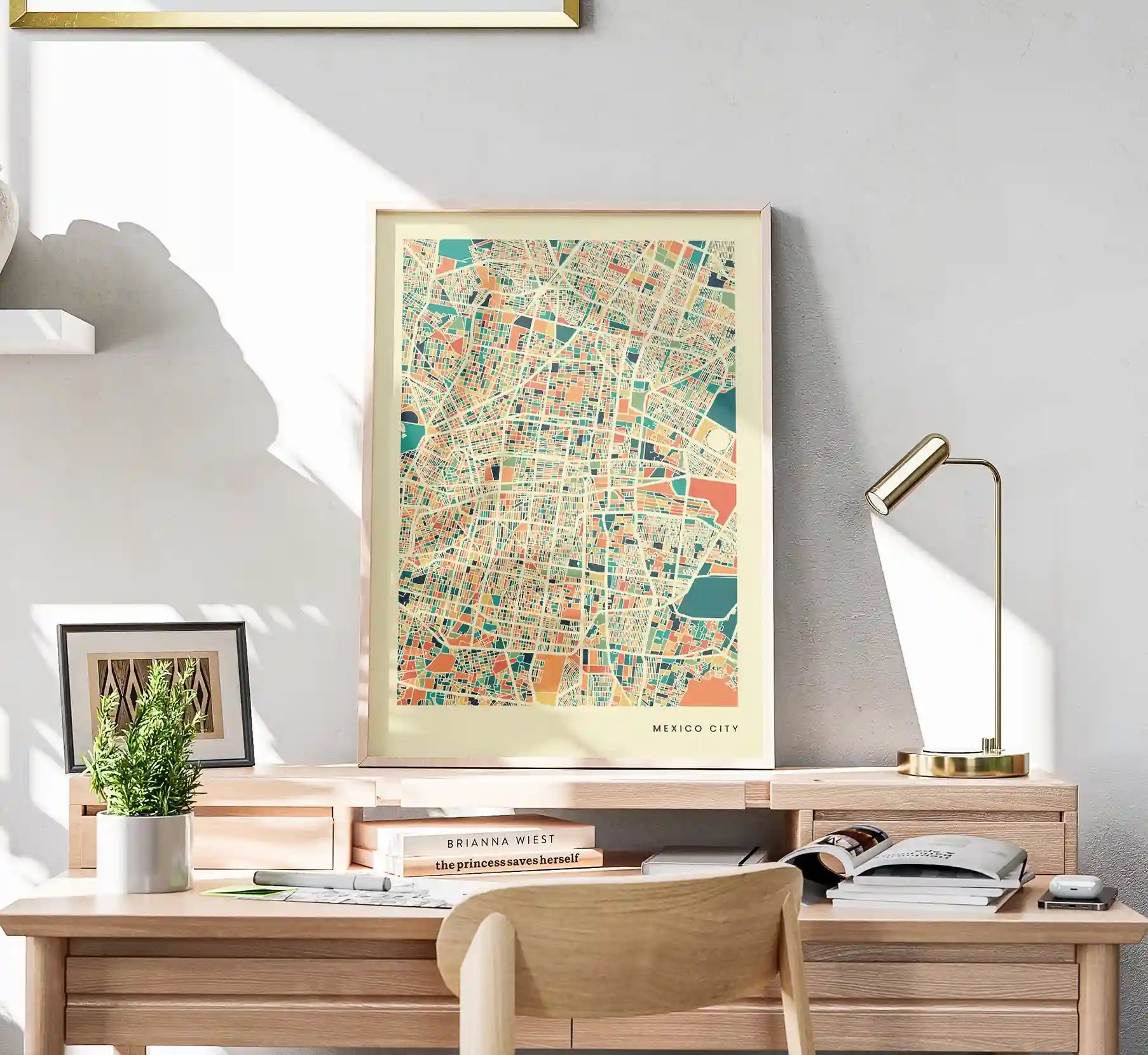 Mexico City Stadtkarte Poster – Polychroma Modern Art Print