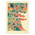 Dublin Stadtkarte Poster – Polychroma Modern Art Print