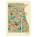Chicago Stadtkarte Poster – Polychroma Modern Art Print