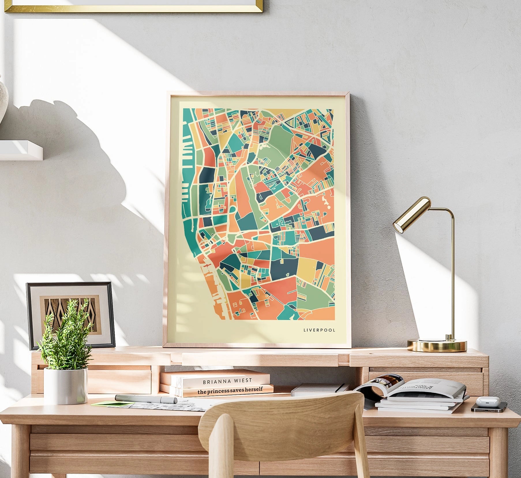 Liverpool Stadtkarte Poster – Polychroma Modern Art Print