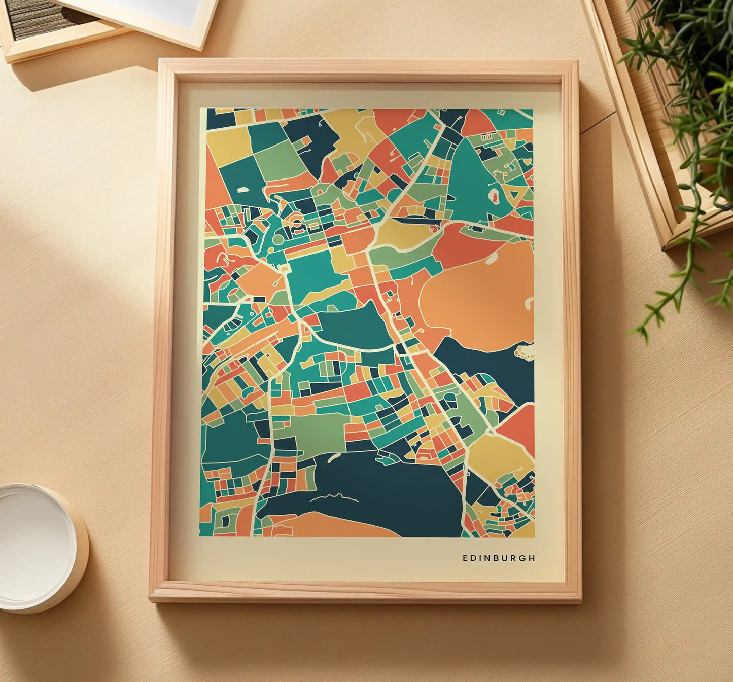 Edinburgh Stadtkarte Poster – Polychroma Modern Art Print