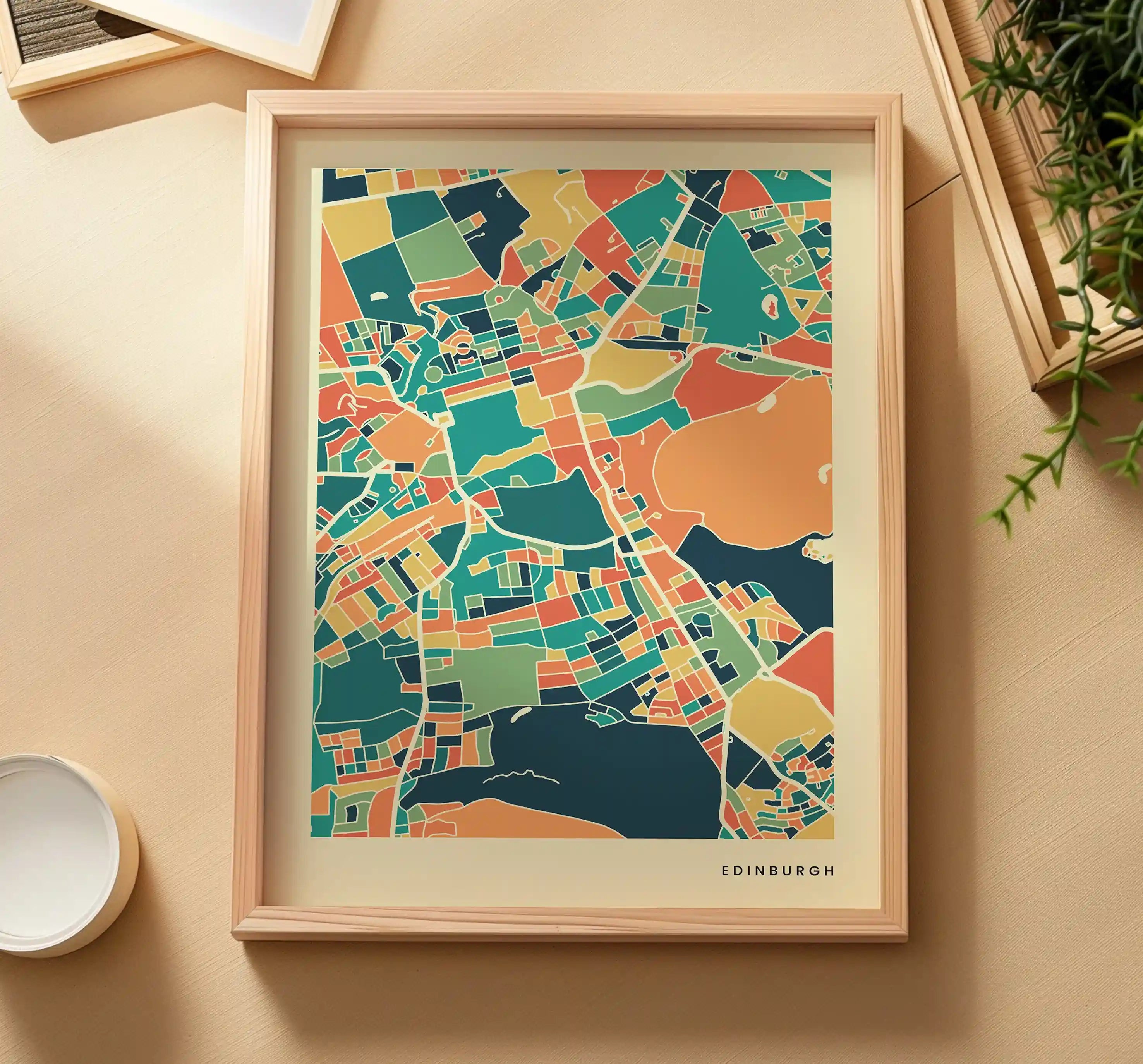 Edinburgh Stadtkarte Poster – Polychroma Modern Art Print