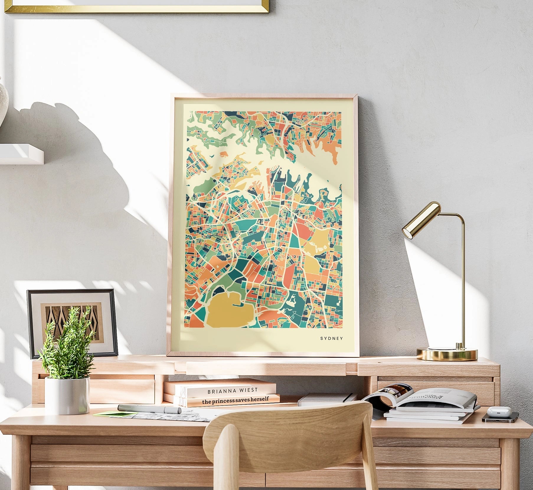 Sydney Stadtkarte Poster – Polychroma Modern Art Print