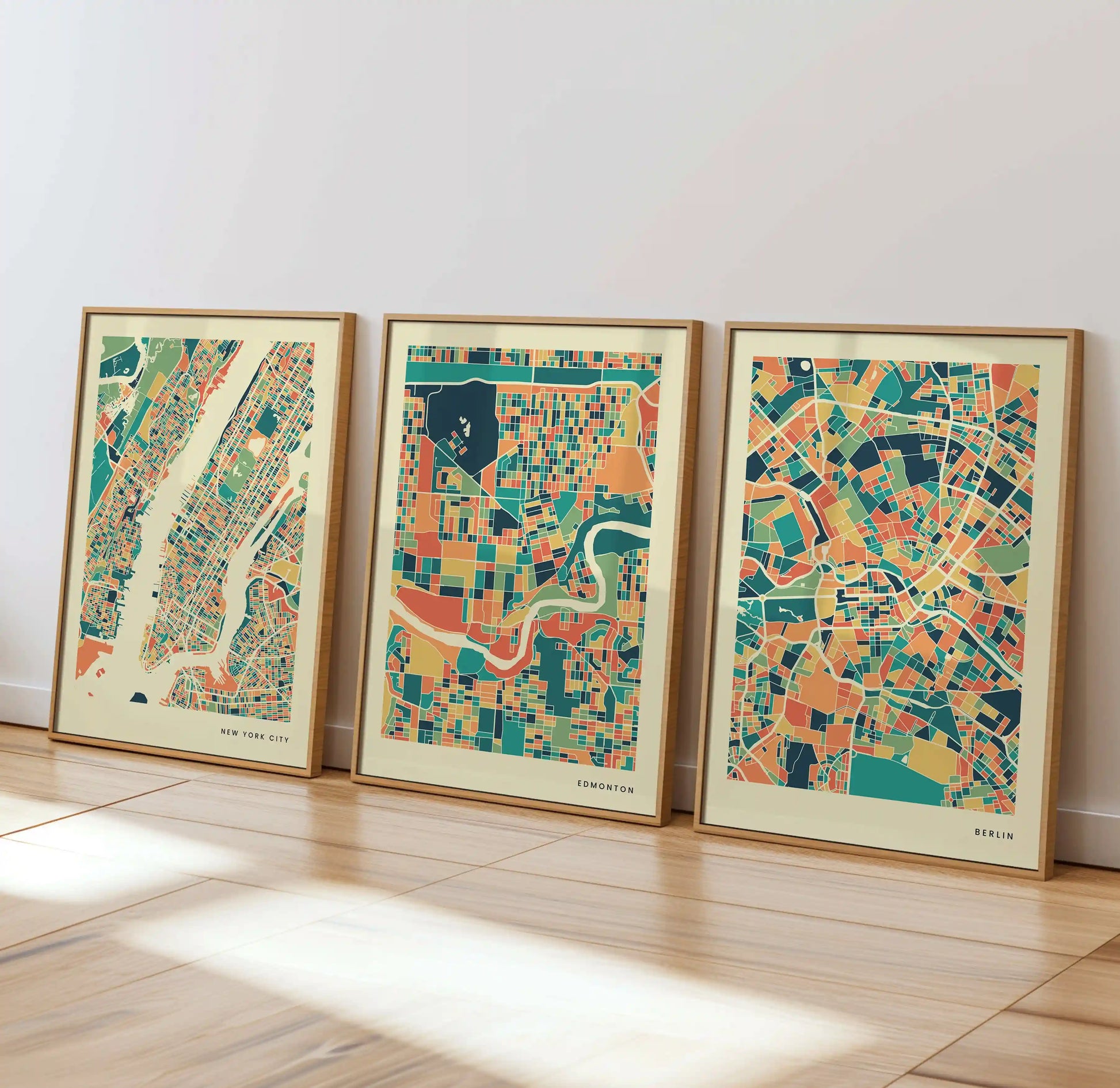 Edmonton Stadtkarte Poster – Polychroma Modern Art Print