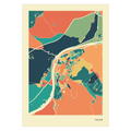 Trier Stadtkarte Poster – Polychroma Modern Art Print