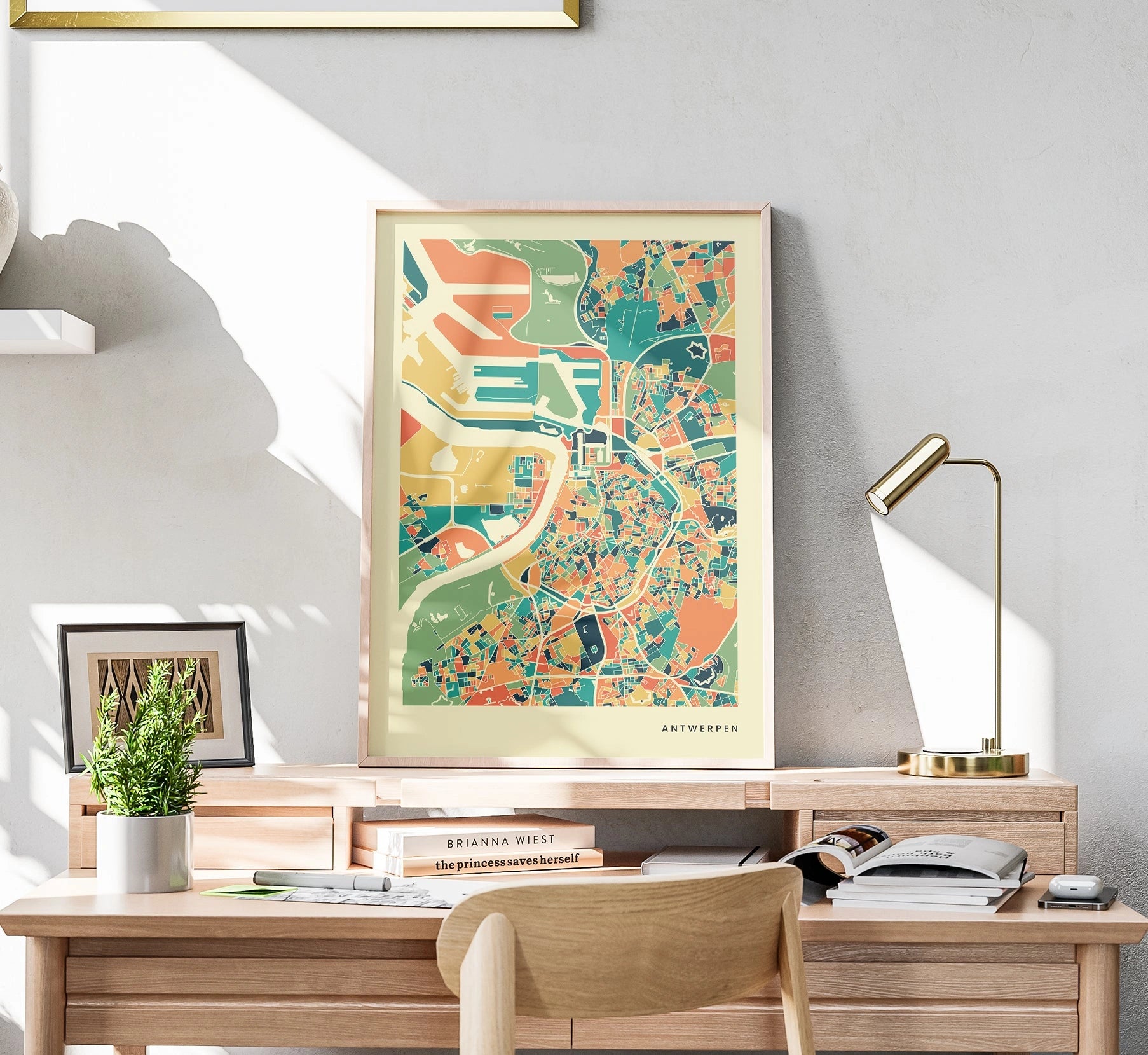 Antwerpen Stadtkarte Poster – Polychroma Modern Art Print