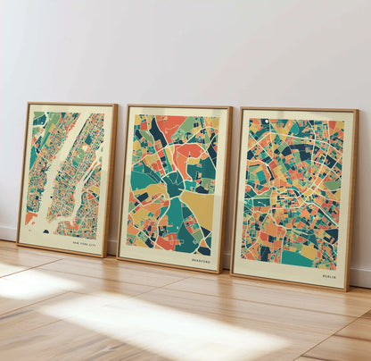 Bradford Stadtkarte Poster – Polychroma Modern Art Print