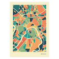 Moskau Stadtkarte Poster – Polychroma Modern Art Print