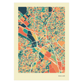 Dallas Stadtkarte Poster – Polychroma Modern Art Print