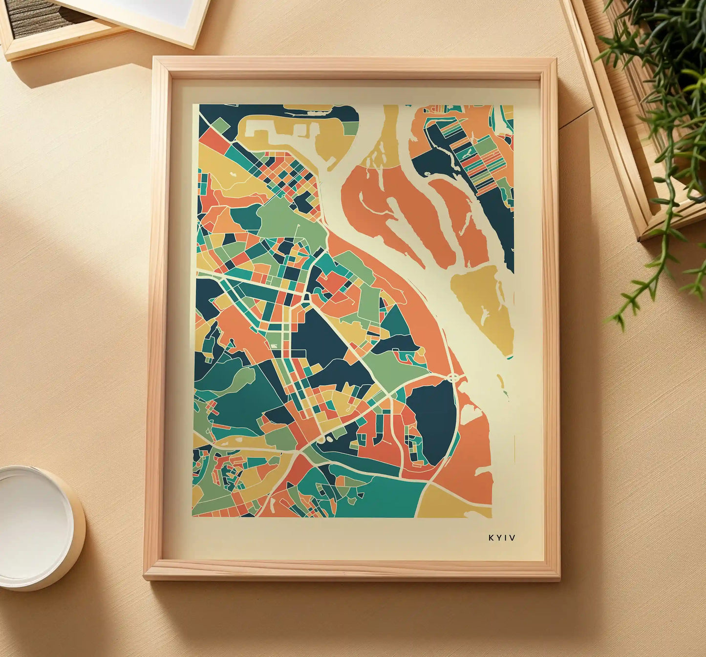 Kyiv Stadtkarte Poster – Polychroma Modern Art Print