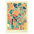 Strasbourg Stadtkarte Poster – Polychroma Modern Art Print