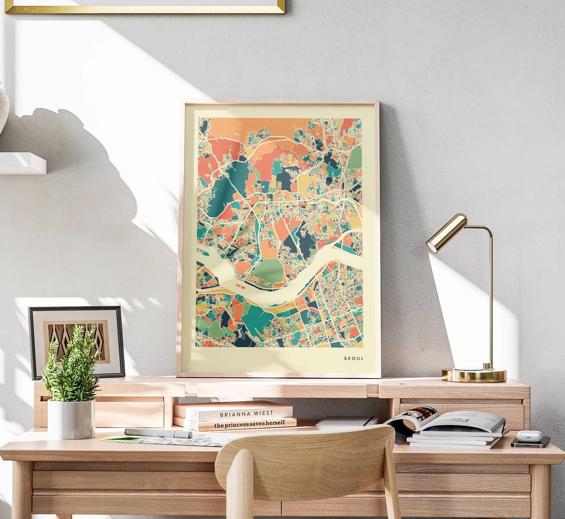 Seoul Stadtkarte Poster – Polychroma Modern Art Print