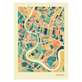 Bangkok Stadtkarte Poster – Polychroma Modern Art Print