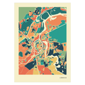 Lübeck Stadtkarte Poster – Polychroma Modern Art Print
