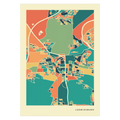 Ludwigsburg Stadtkarte Poster – Polychroma Modern Art Print