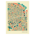 Buenos Aires Stadtkarte Poster – Polychroma Modern Art Print