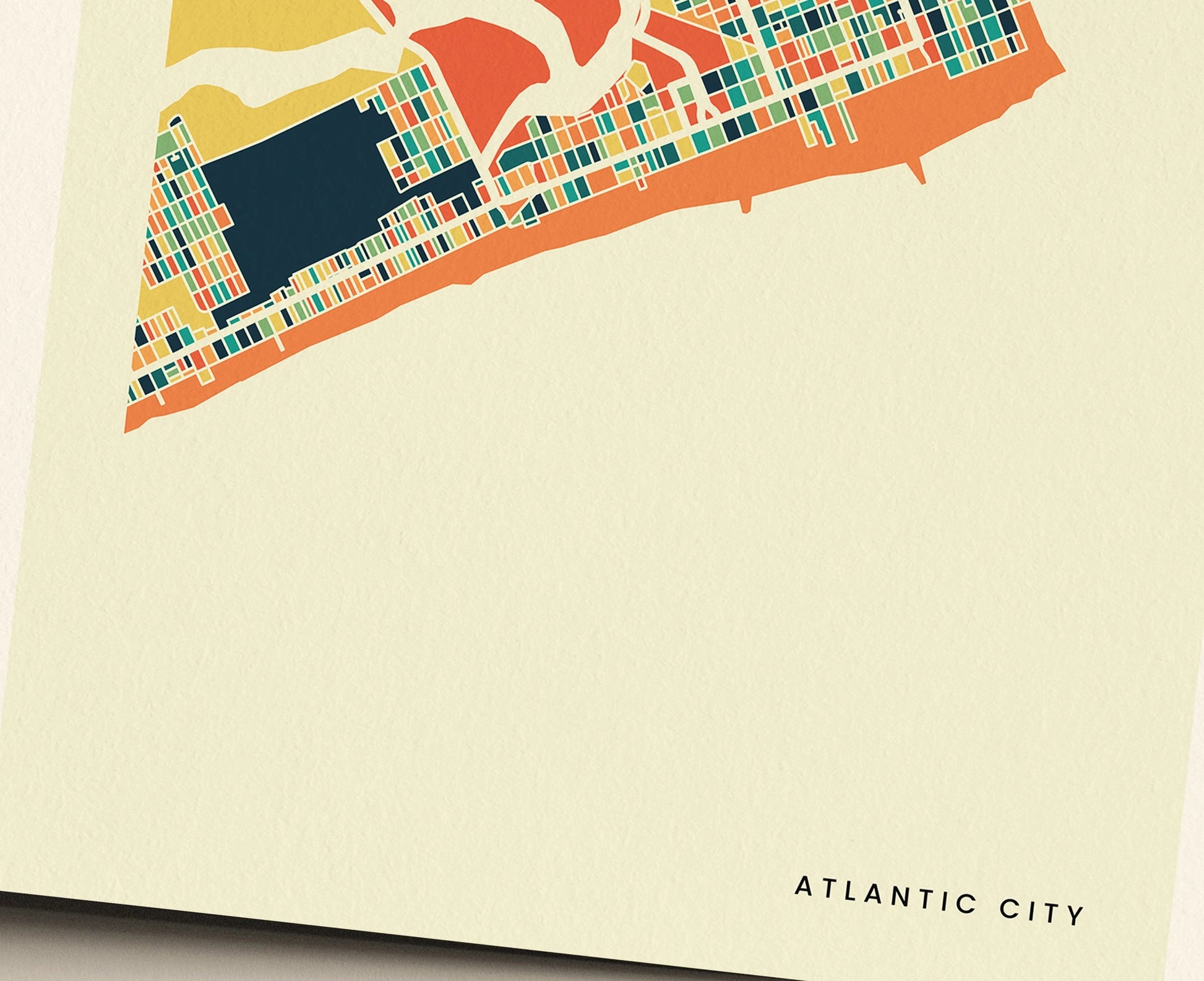 Atlantic City Stadtkarte Poster – Polychroma Modern Art Print