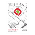 VfB Stuttgart Neckarstadion Stadtplan Poster