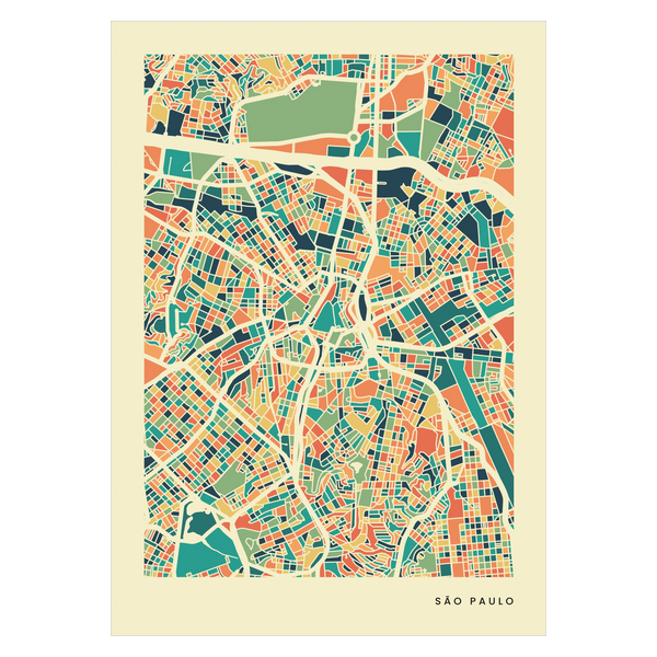 São Paulo city map poster