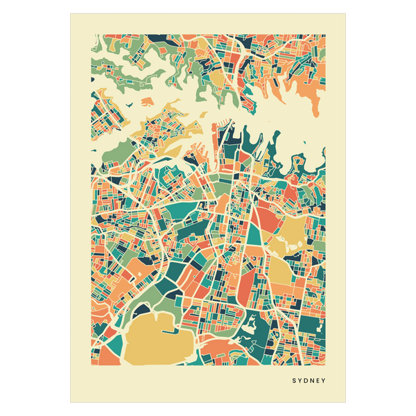 Sydney city map poster