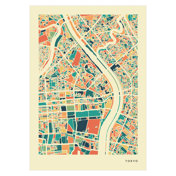 Tokyo city map poster