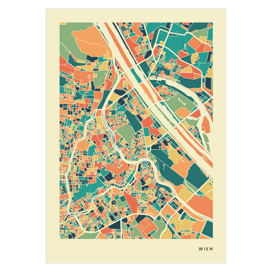 Wien city map poster