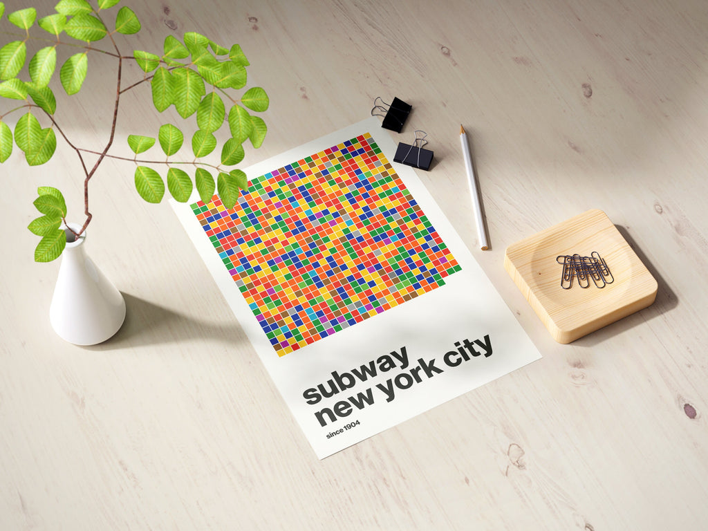 Poster New York Subway U-Bahn Geschenk Einweihung Stadtbahn Minimalistisch Wanddeko Wohnzimmer