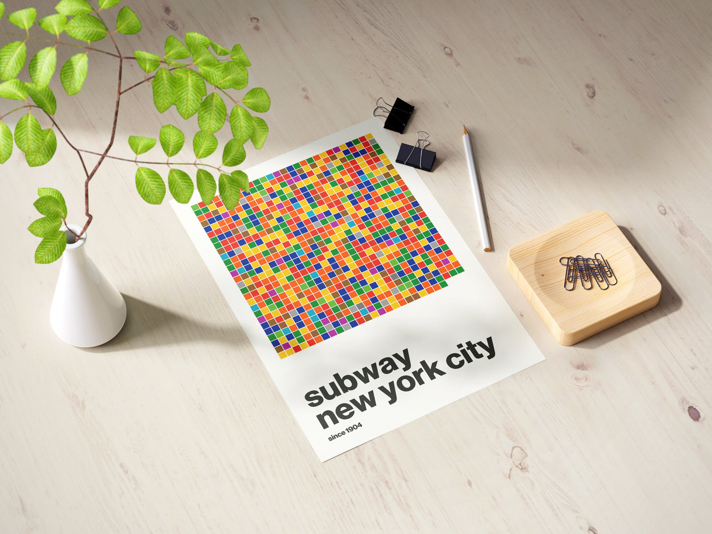 Poster New York Subway U-Bahn Geschenk Einweihung Stadtbahn Minimalistisch Wanddeko Wohnzimmer