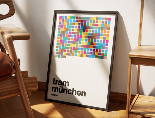 Poster Tram München U-Bahn Poster Geschenk Einweihung Stadtbahn Minimalistisch Wandbild Tram Wanddeko Kunst Hochwertiges Geschenk Poster