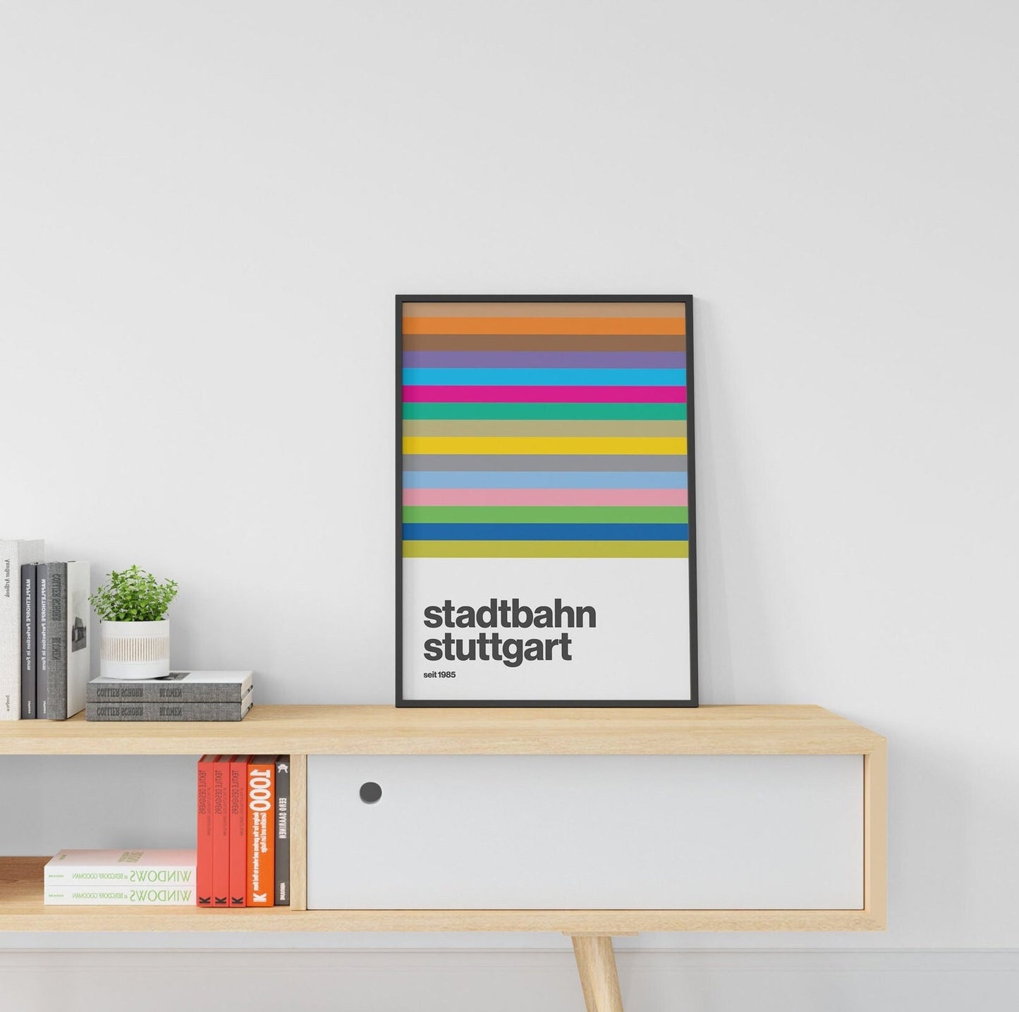 Poster Stuttgart U-Bahn Print Minimalism Stadtbahn Metro Art Subway High Quality Gift Print Poster