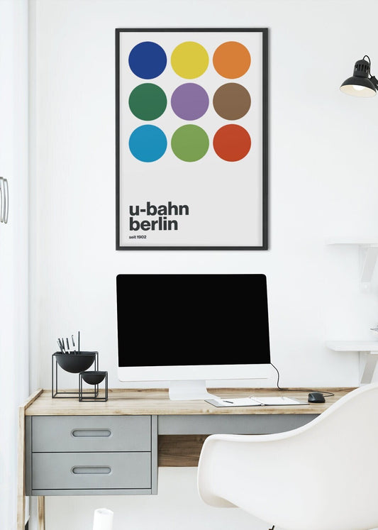 Poster Berlin U-Bahn Geschenk Einweihung Stadtbahn Minimalistisch Wanddeko Wohnzimmer Poster