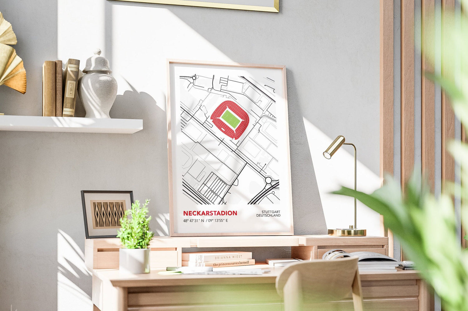 Stuttgart Neckarstadion Poster für Bundesliga Fan