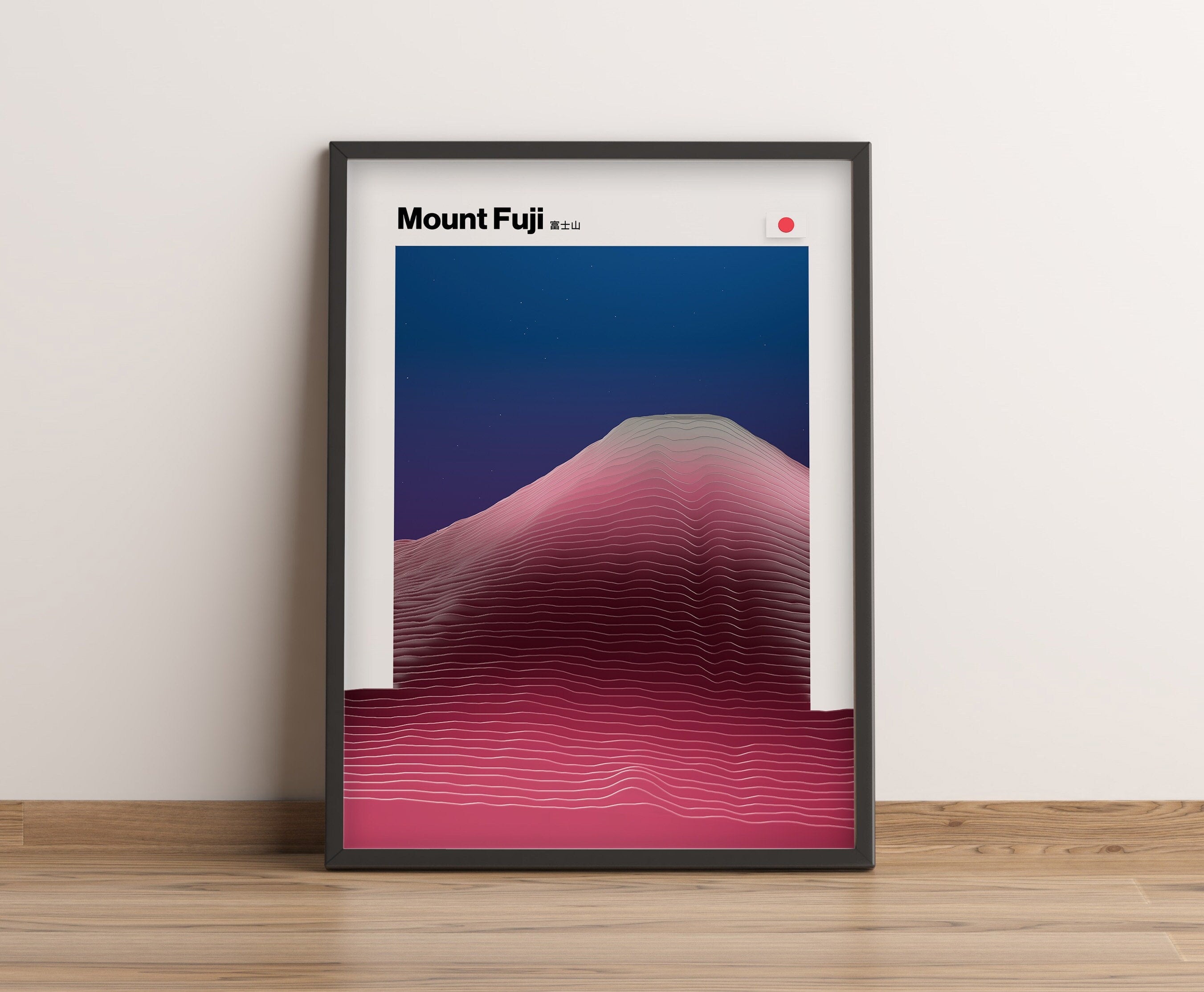 Mount Fuji 3D-Poster - Japan Print Art für Büro Wanddeko