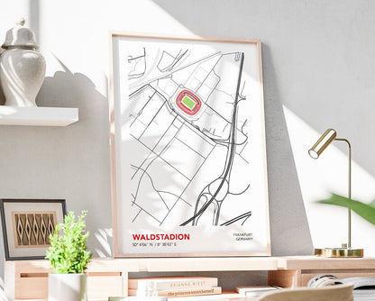 Eintracht Frankfurt Waldstadion Poster Print Bundesliga Geschenk