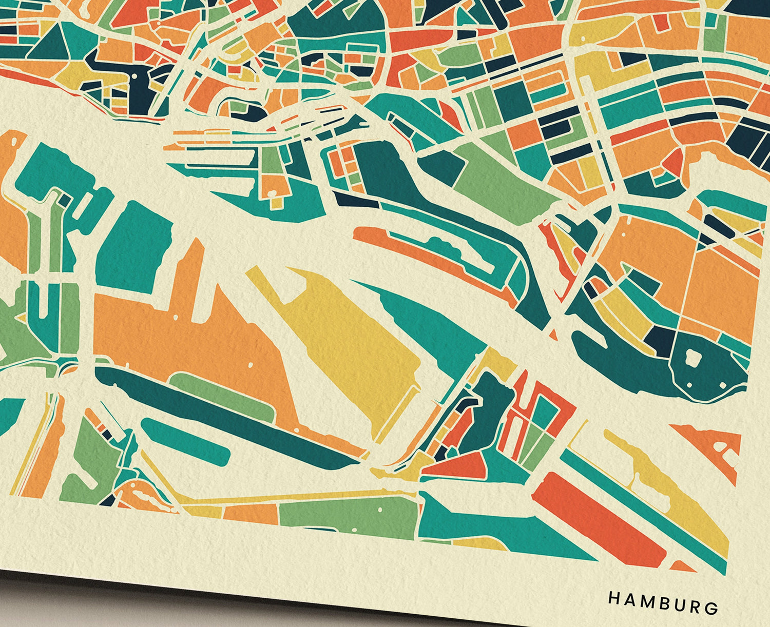 Hamburg Abstract Artistic Map - Modern Home Decor Wall Art